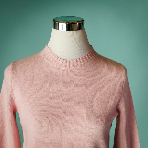 J Crew S Pink Cashmere Boyfriend Crew Sweater - Picture 2 of 5